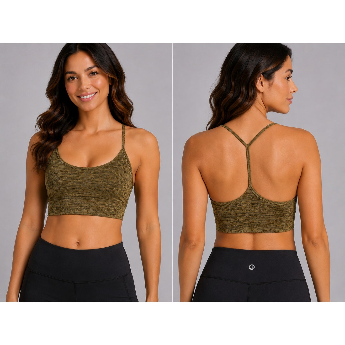 Joy Lab Olive Green Racer Back Spaghetti Strap Sports Bra Medium