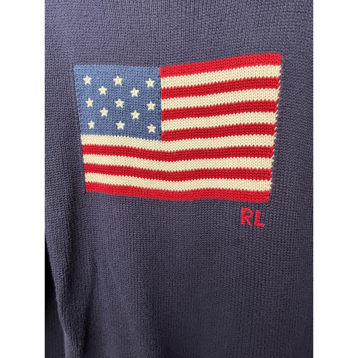 Polo Ralph Lauren Navy Flag Cotton Sweater Men M