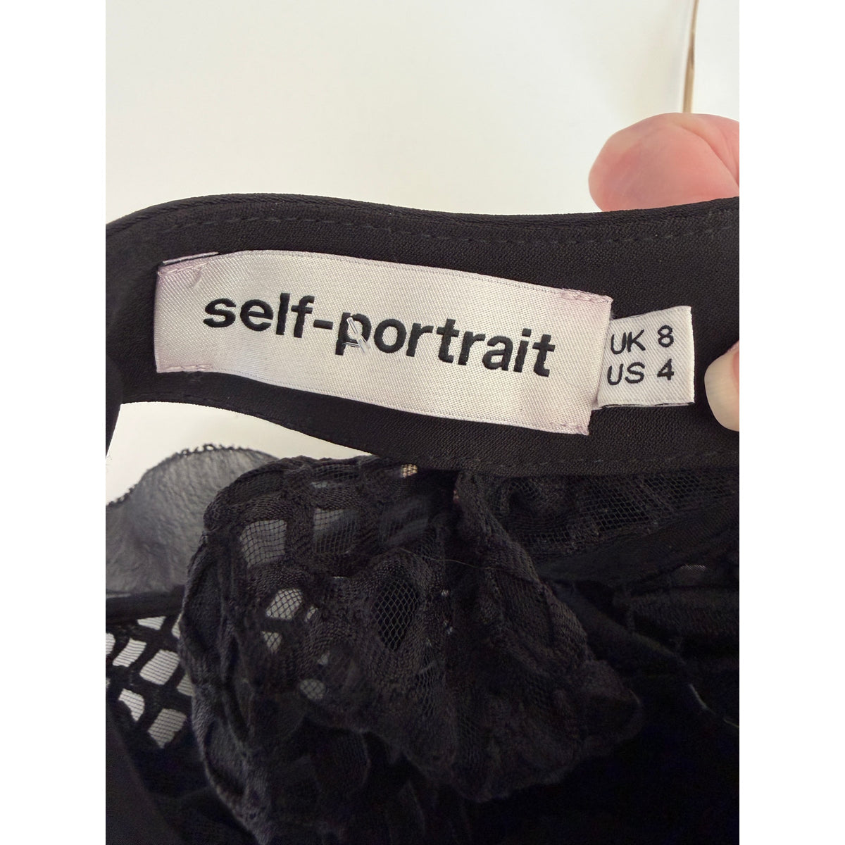 Self-Portrait Black Purl Knit Cold Shoulder Top US 4
