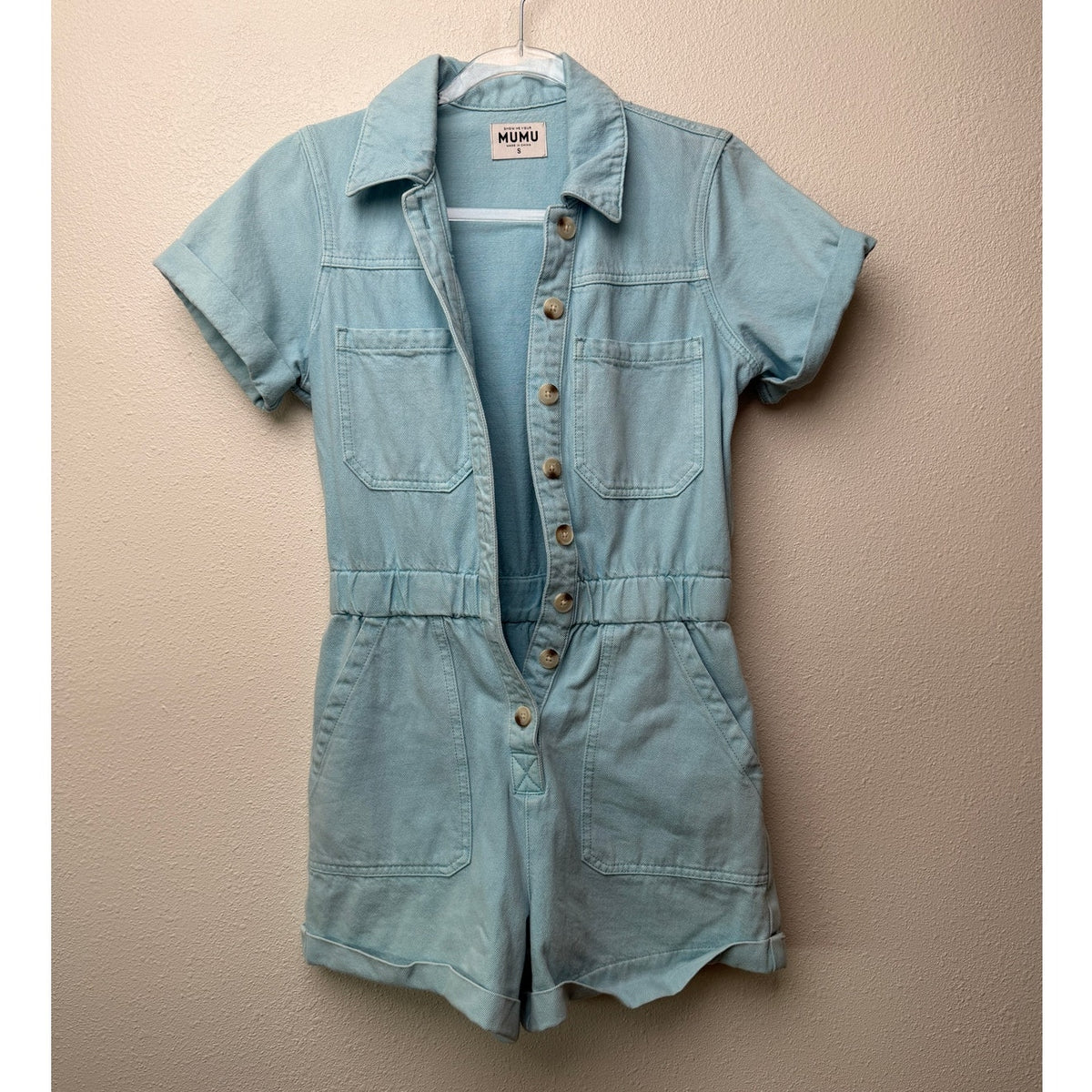 Show Me Your Mumu Cannon Blue Denim Romper Women S
