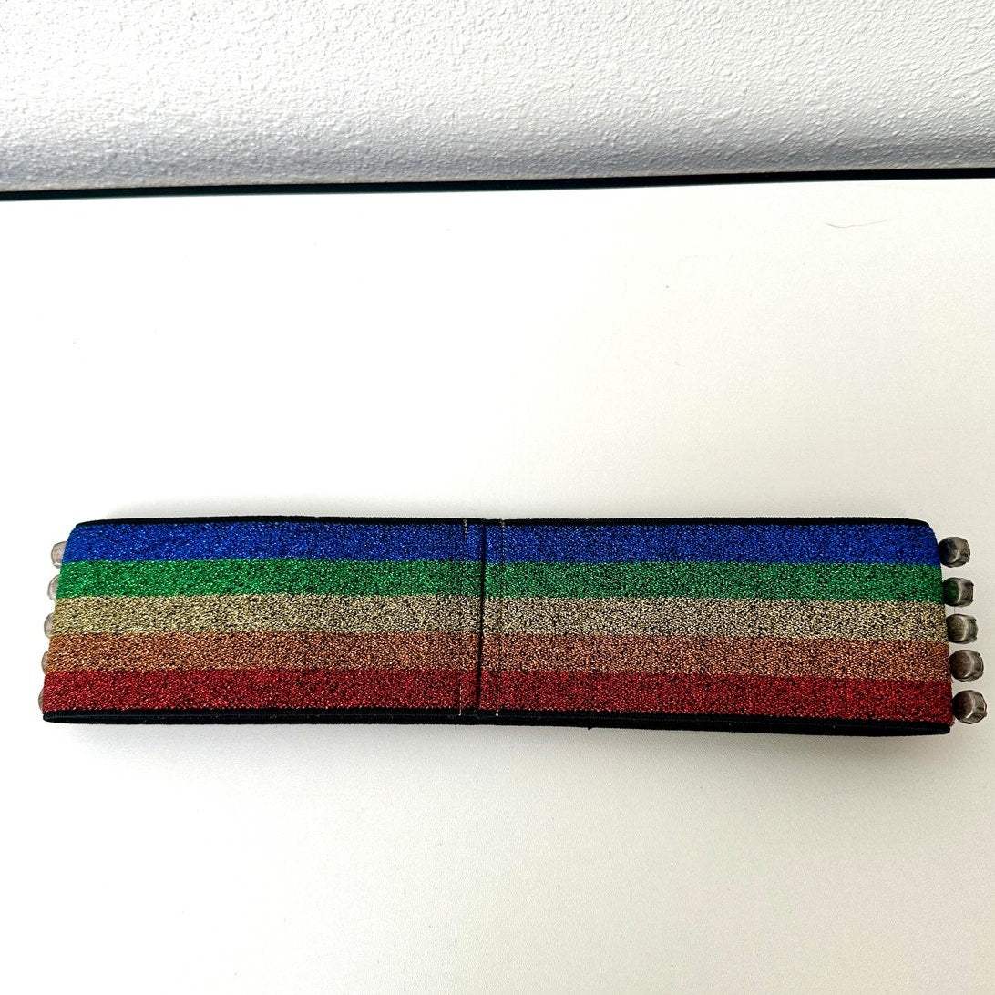 Gucci Multicolor Rhinestone Rainbow Stretch Headband