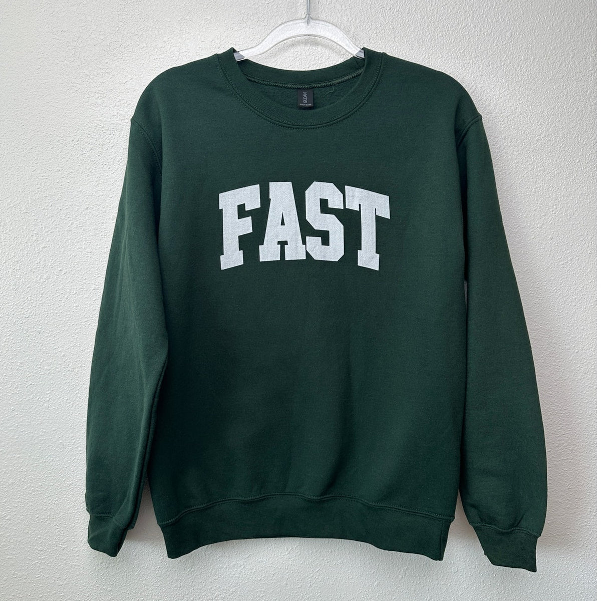 Gildan Green FAST Graphic Crewneck Sweatshirt US S