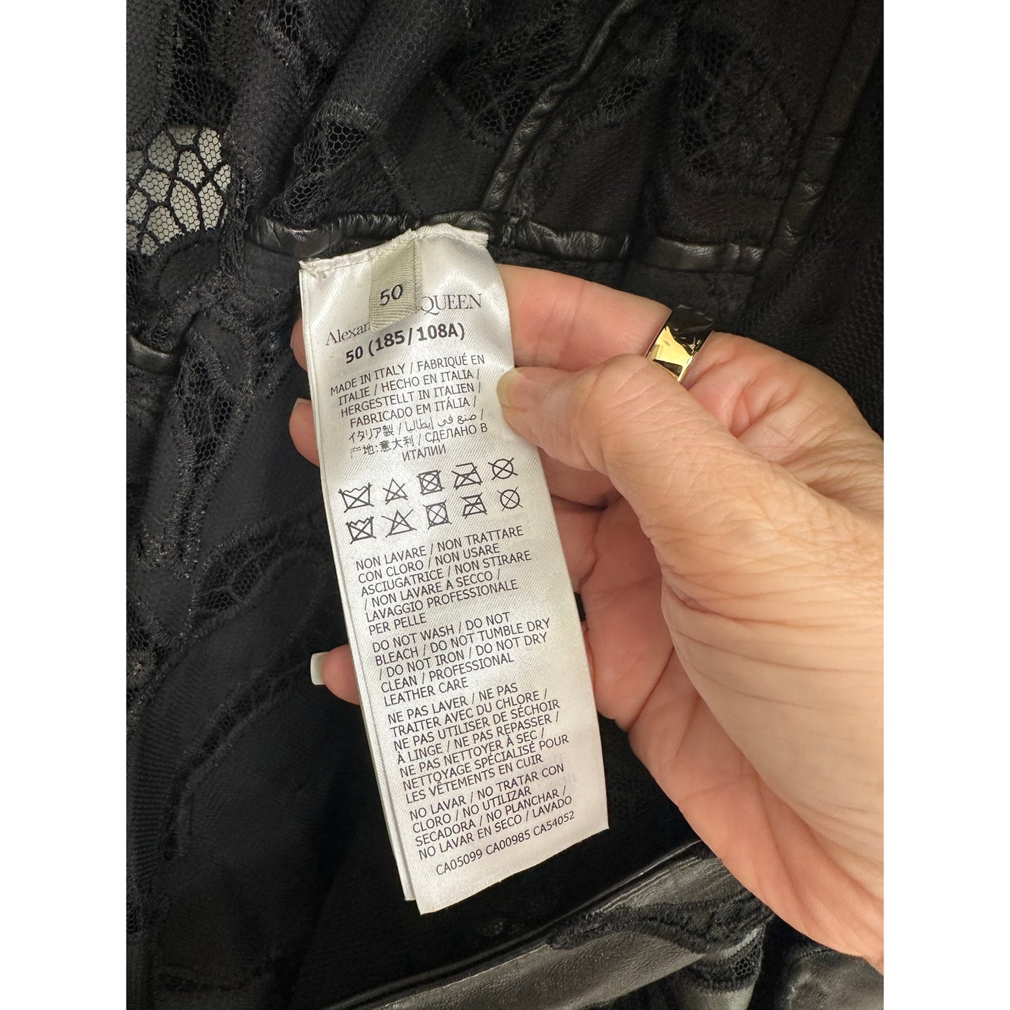 Alexander McQueen Black Leather Lace Belted Trench Coat Made in Italy 14