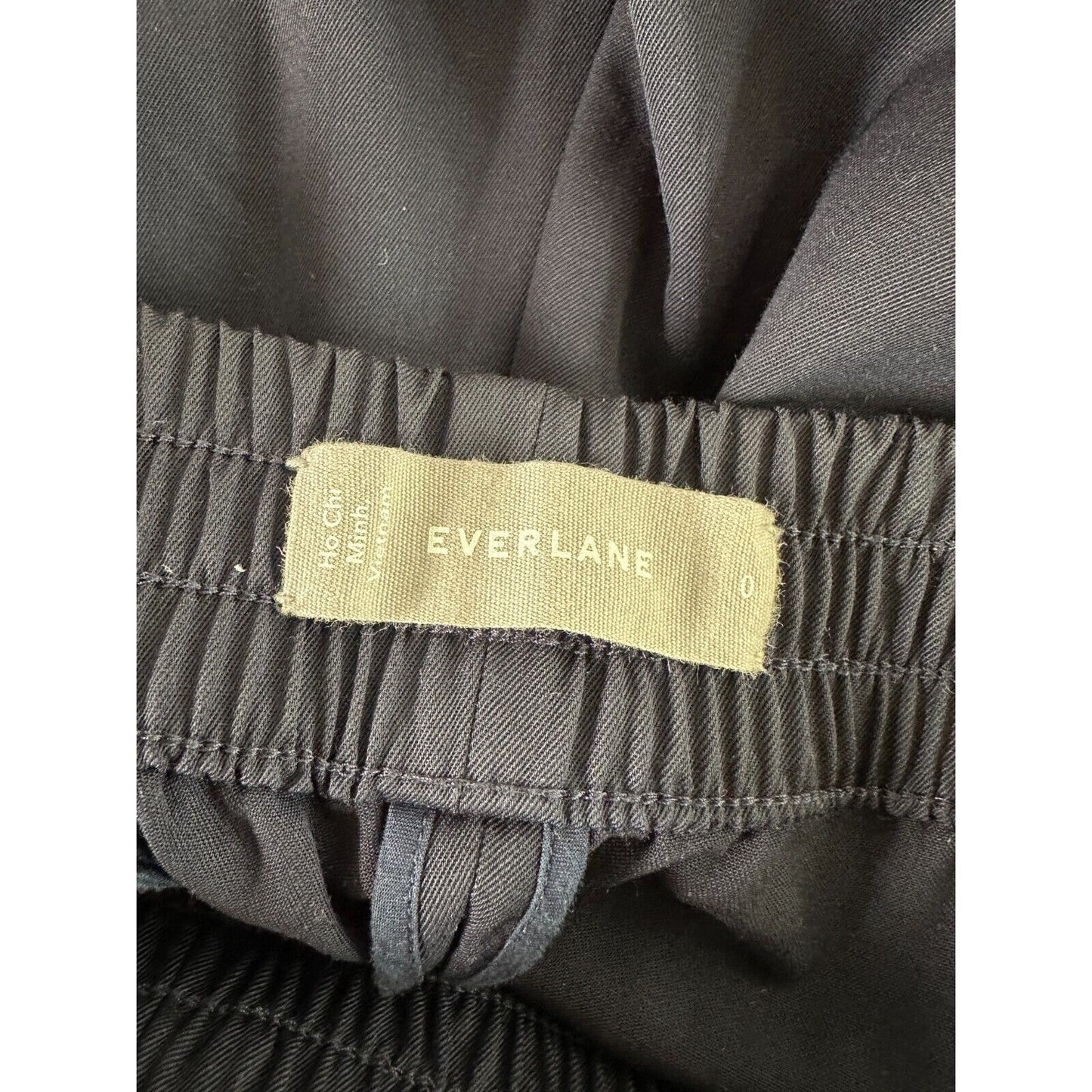 Everlane Black Italian GoWeave Easy Pull On 100% Lt Weight Wool Pockets Pant 0