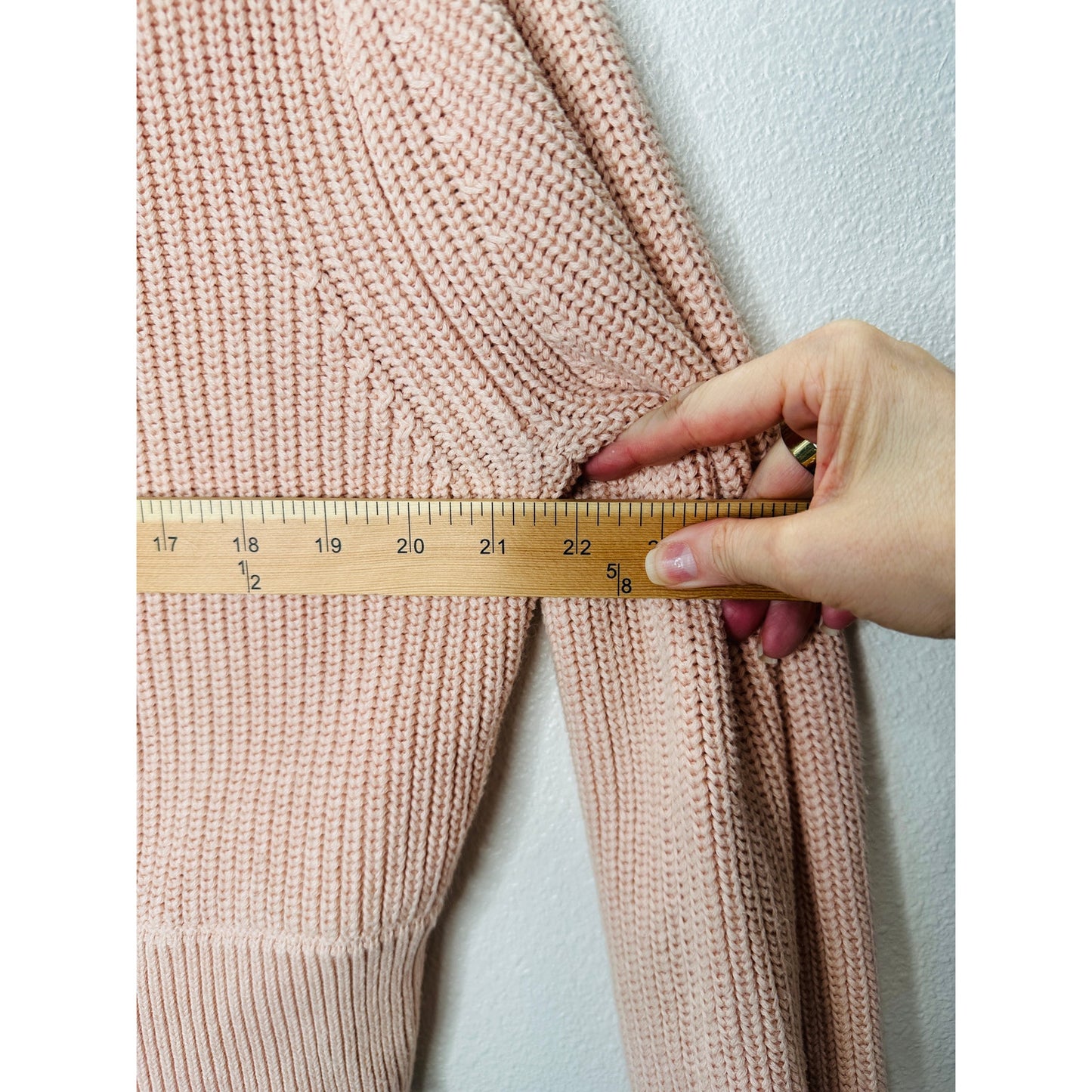 Varley Pink Mentone Half Zip Wide Collar Shaker Sweater XS