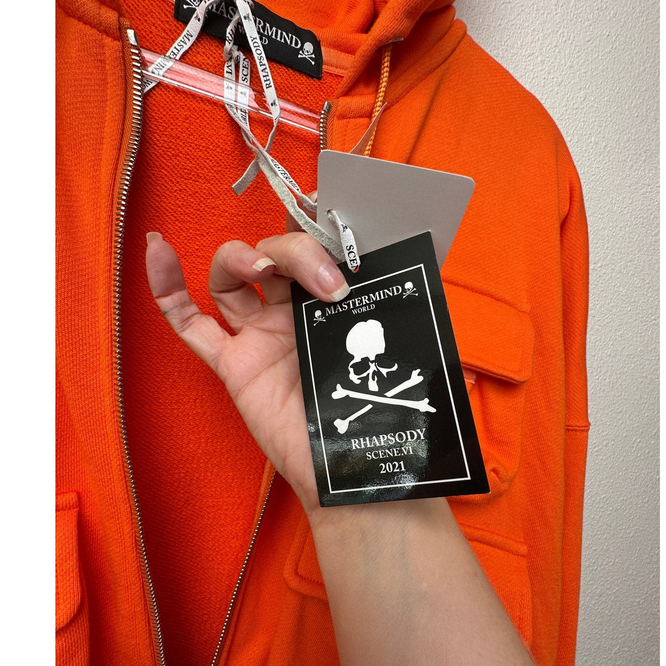 NWT Mastermind World Orange Multi-Pocket Utility Zip Hoodie Men’s M