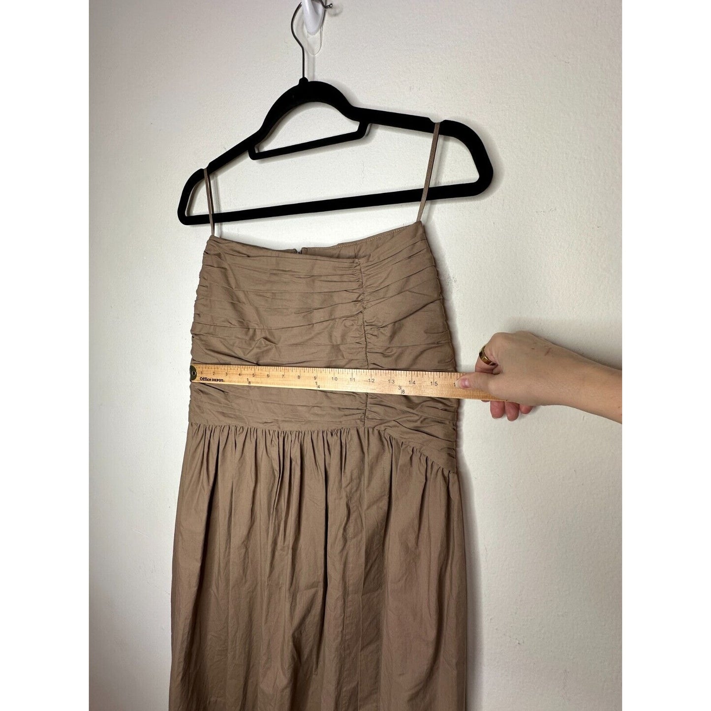 NWT BEC + BRIDGE 2-Piece Mocha Sweetheart Neck Bandeau & Pleat Gathered Skirt 2