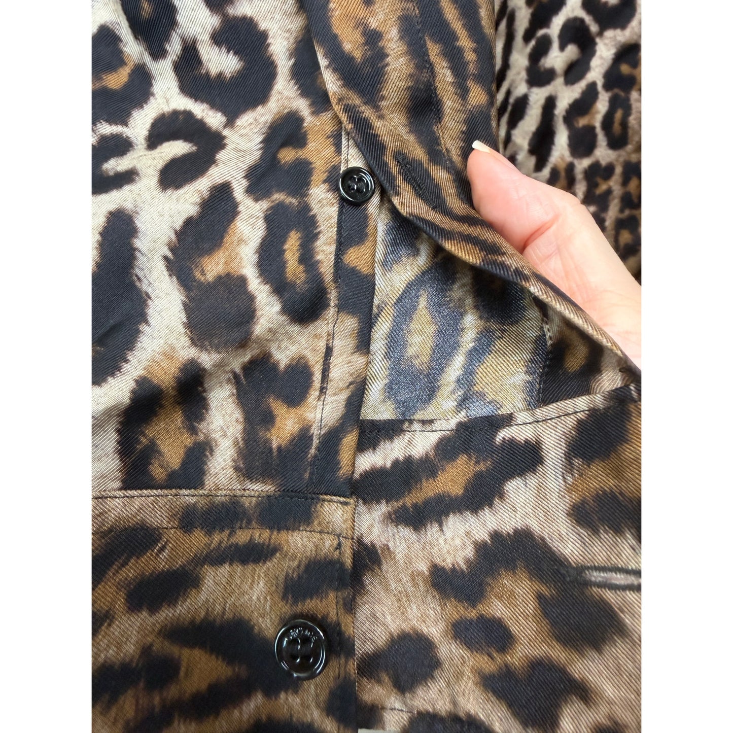 Versace Brown Leopard Silk Shirt Men's US 34 Barocco