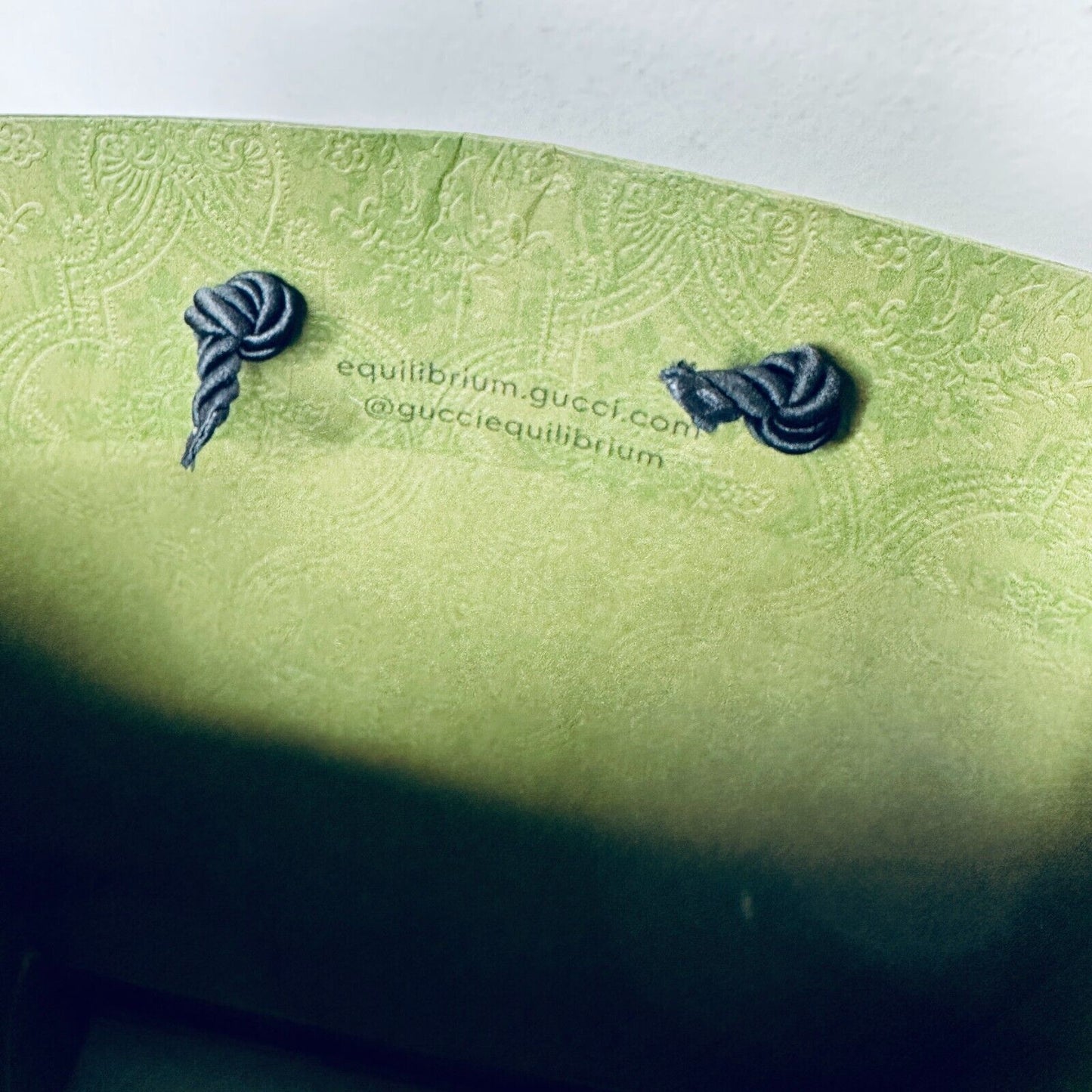 Gucci Embossed Green with Black Gucci Logo Gift Bag Rope Handle 100% Recycled