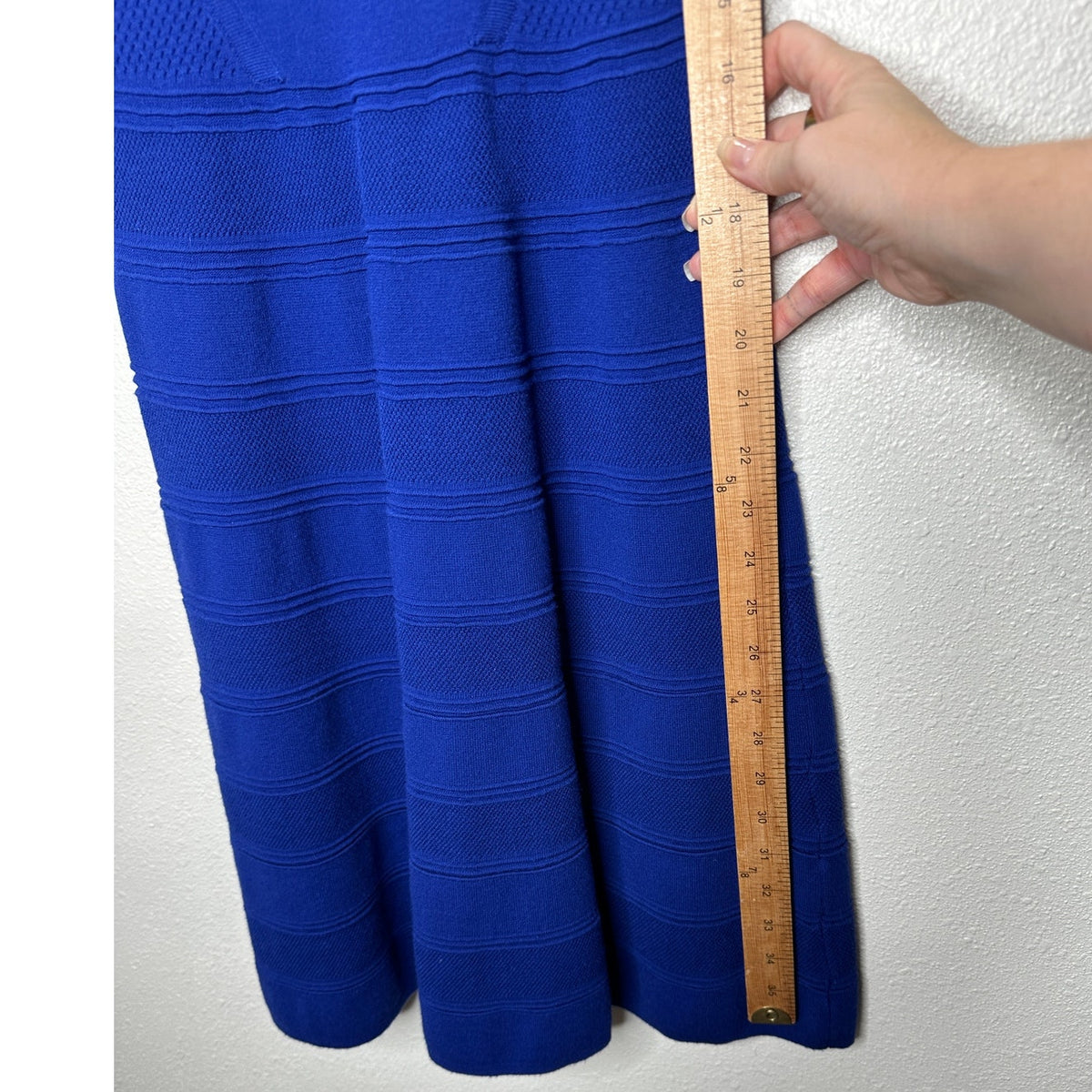Milly Royal Blue Round Neck Sleeveless Fit & Flare Dress P 2