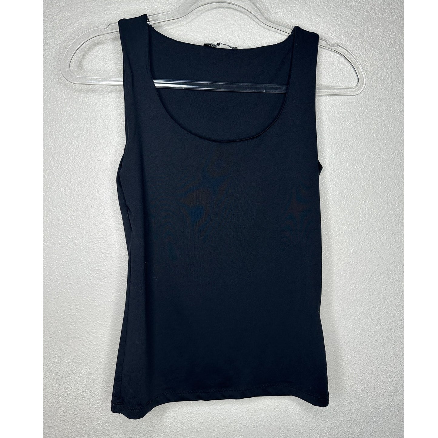 ZARA Black Stretchy Tank Top M – Scoop Neck Sleeveless Fitted Basic