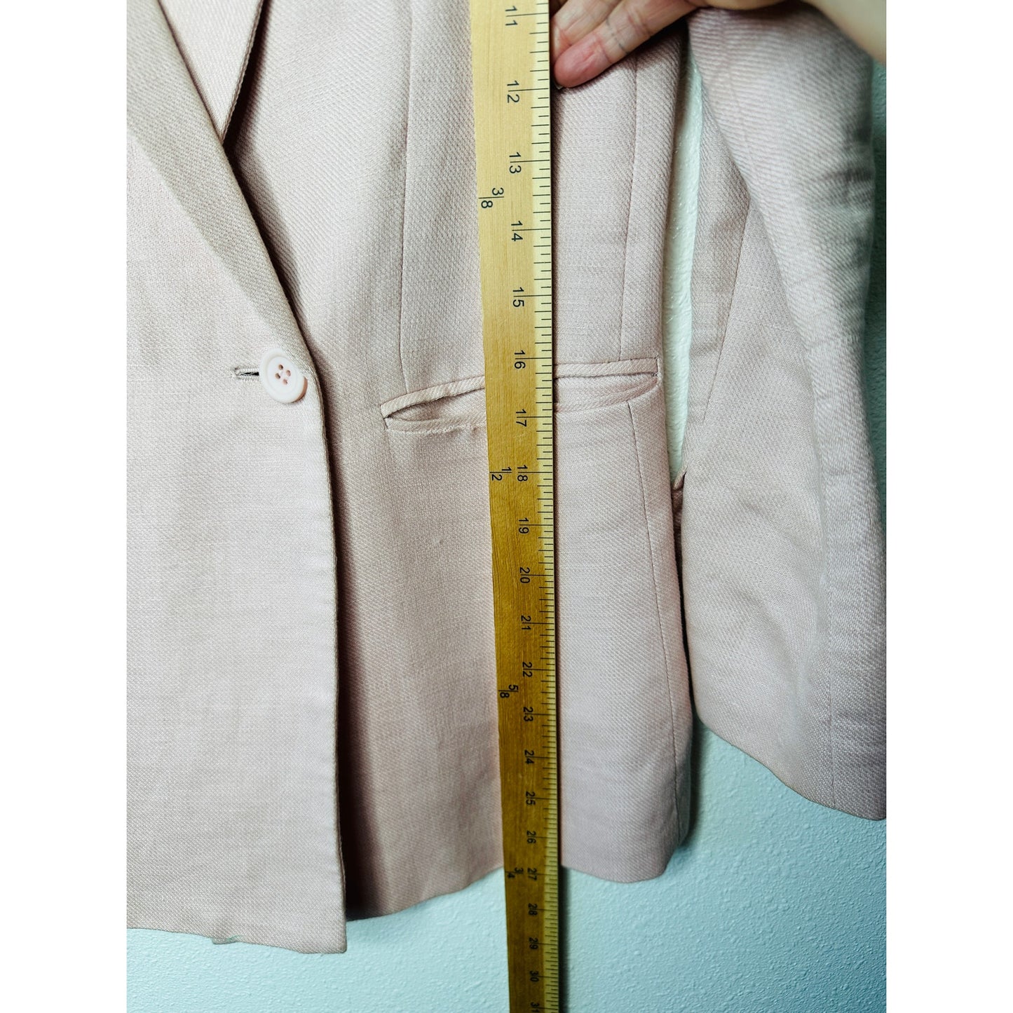 Rebecca Minkoff Pink Linen Blend Blazer Jacket Size 0 Double Button Chic