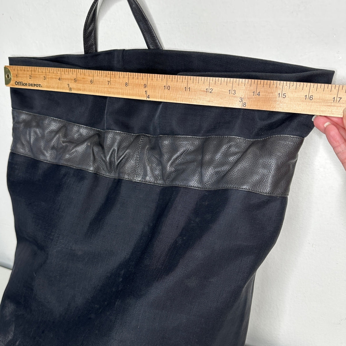 Large Black Canvas & Patent Leather Tote Bag Backpack