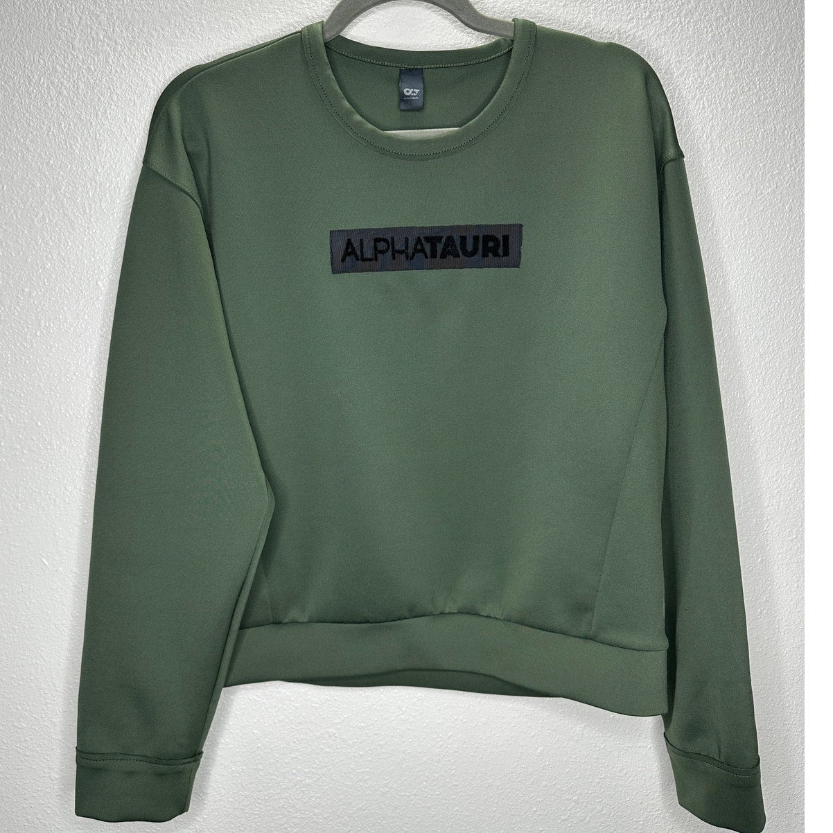 Alphatauri Olive Green Round Neck Long Sleeve Sweatshirt S