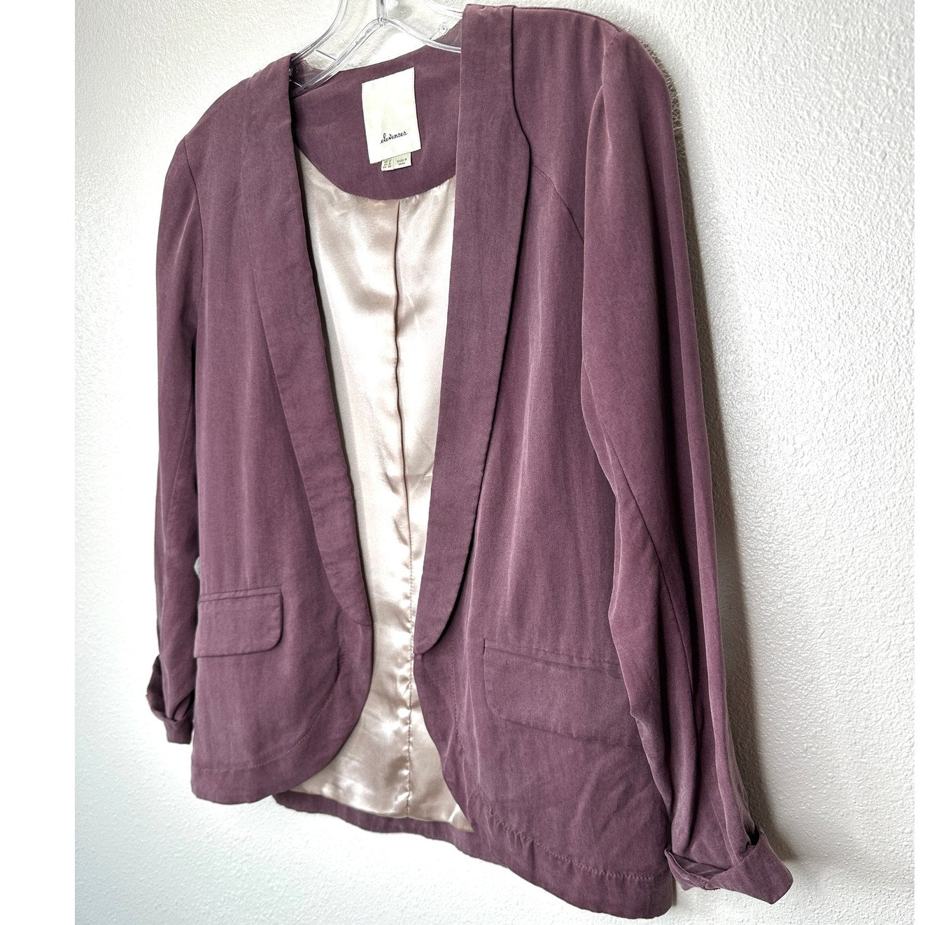 Elevenses Whitby Dusty Purple Soft Pocketed Thin Blazer 2