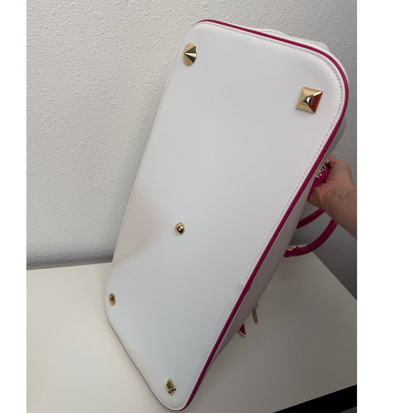 NWT Maison Margiela 5AC Large Bi-Color White Pink UVA Leather Bag