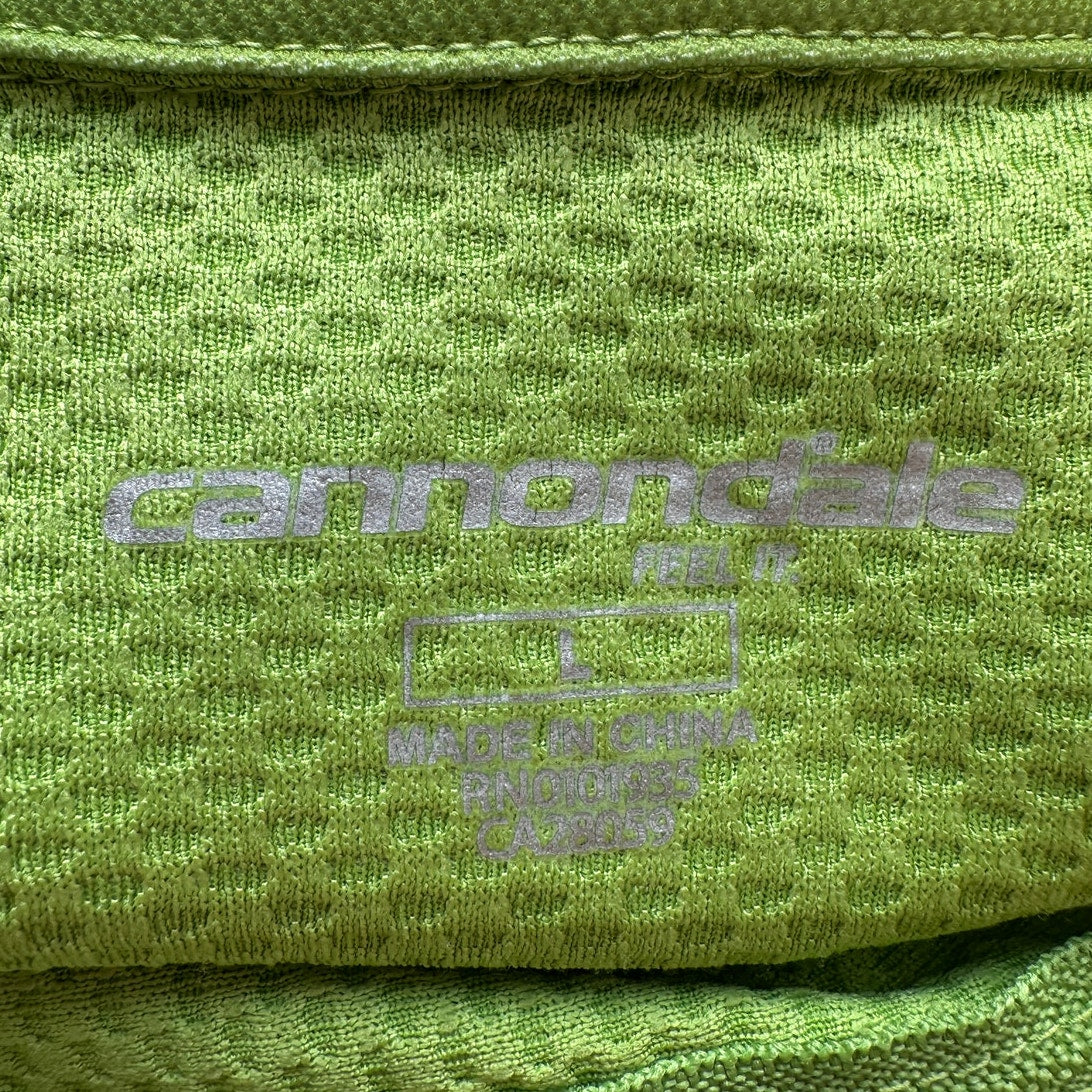Cannondale Lime Green Front Zip Long Sleeve Workout Top L