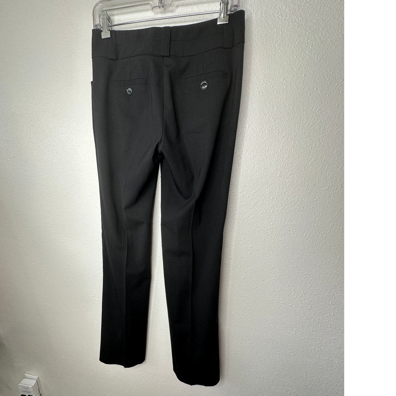 Burberry Wool Pants 4 Black Wide Leg Double Button Trousers Front Pockets
