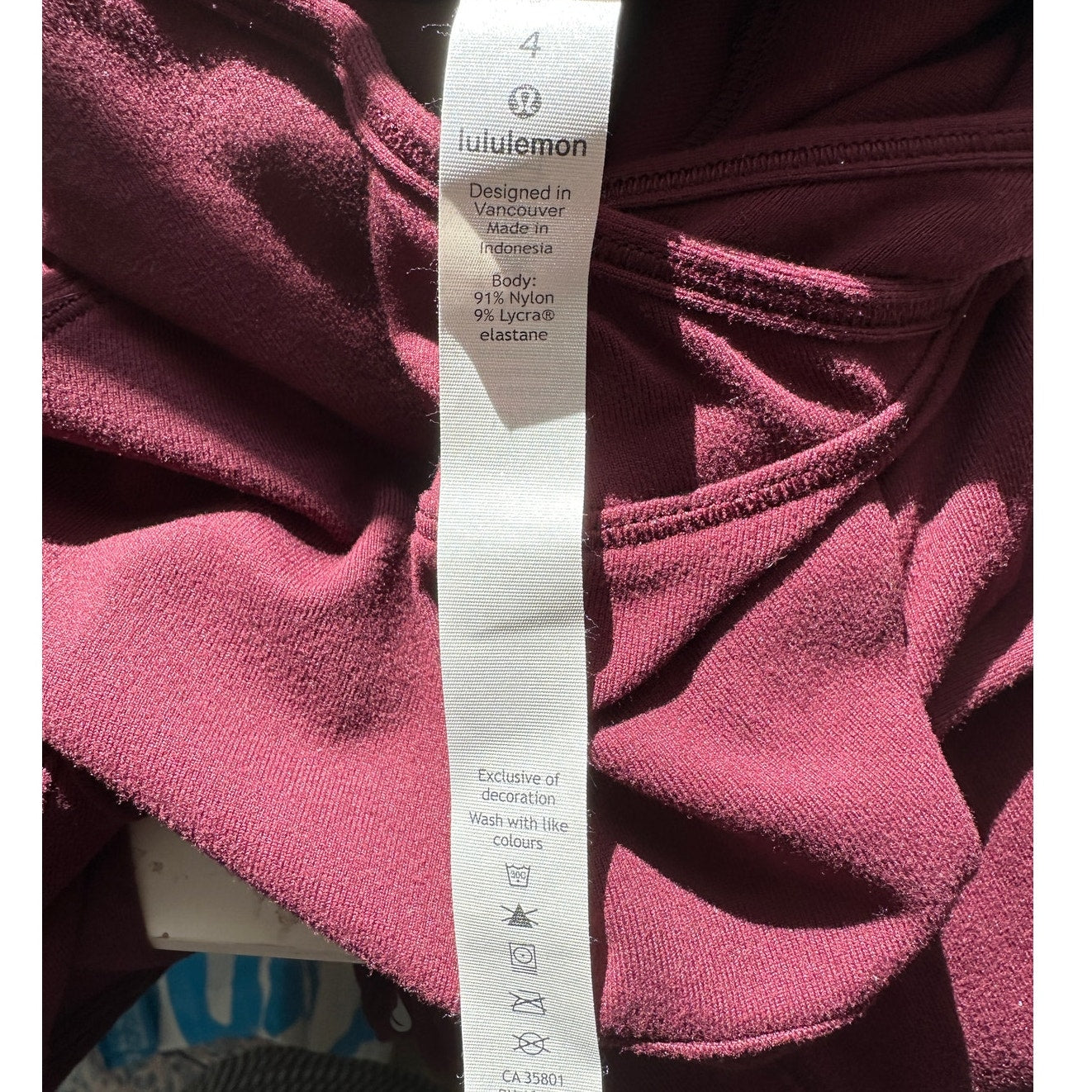Lululemon Burgundy Long Sleeve Front Pocket Hooded Shirt 4