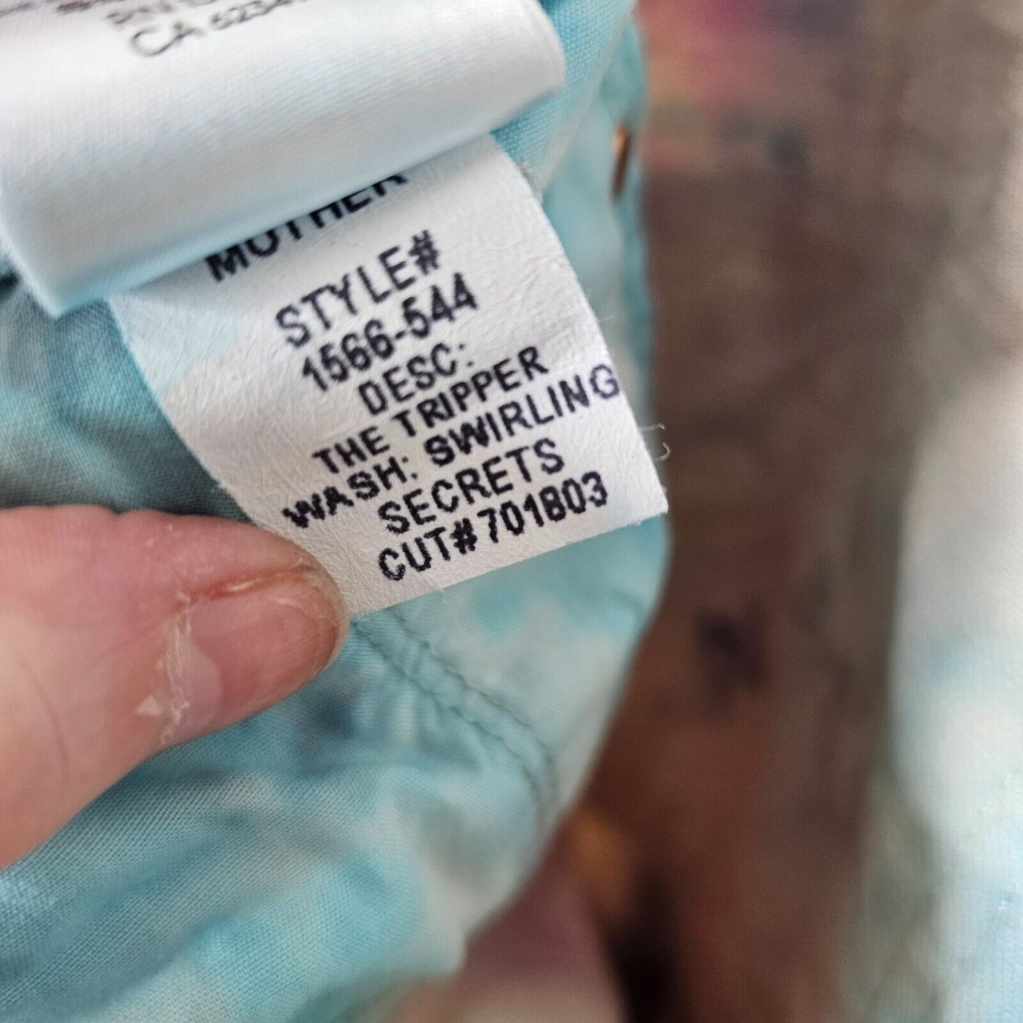 MOTHER The Tripper Swirling Secrets Pastel Tie-Dye Jeans Button Fly Front 25
