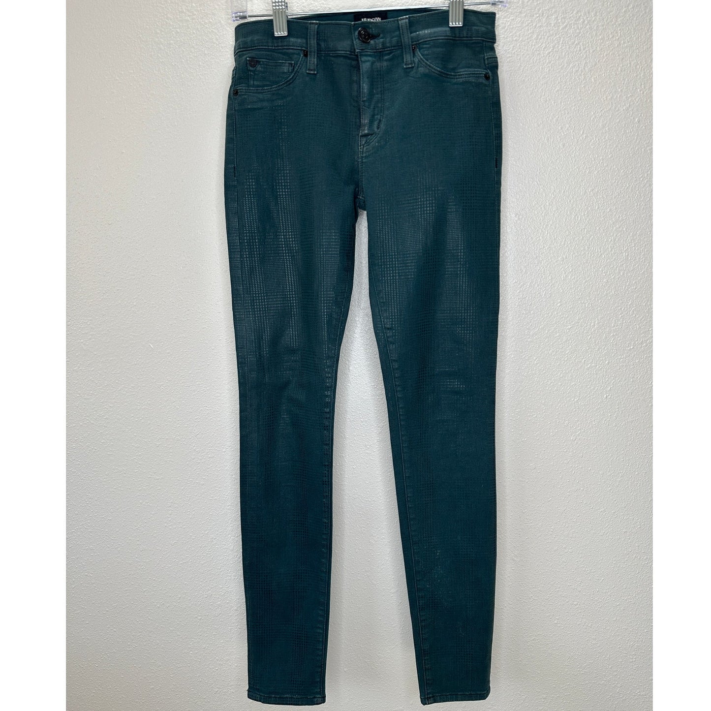 Hudson Midrise Dark Teal Nico Super Skinny Jean in Nonconformist 26