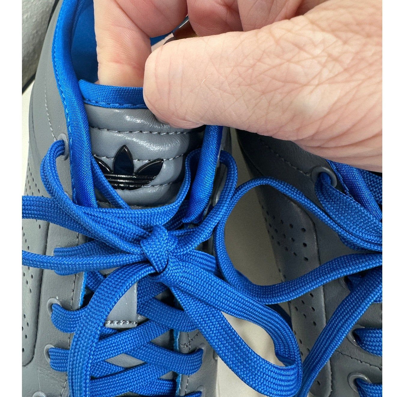 Adidas RD1 Low Top Gray & Blue Leather Laceup Sneakers Shoes 10