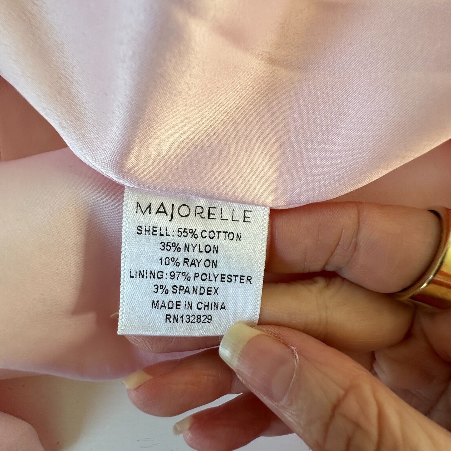 Marjorelle Pale Pink Lace Long Sleeve Tie Waist Kimono Wrap Mini Dress Robe M