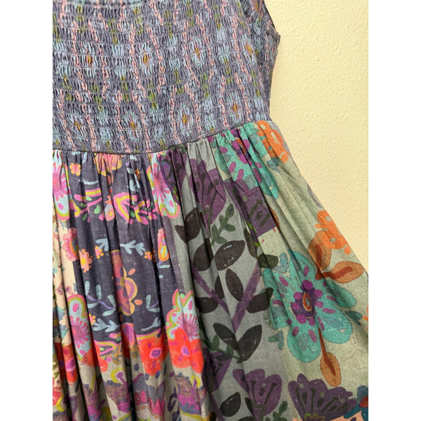 Natural Life Womens Blue Patchwork Maxi Dress S