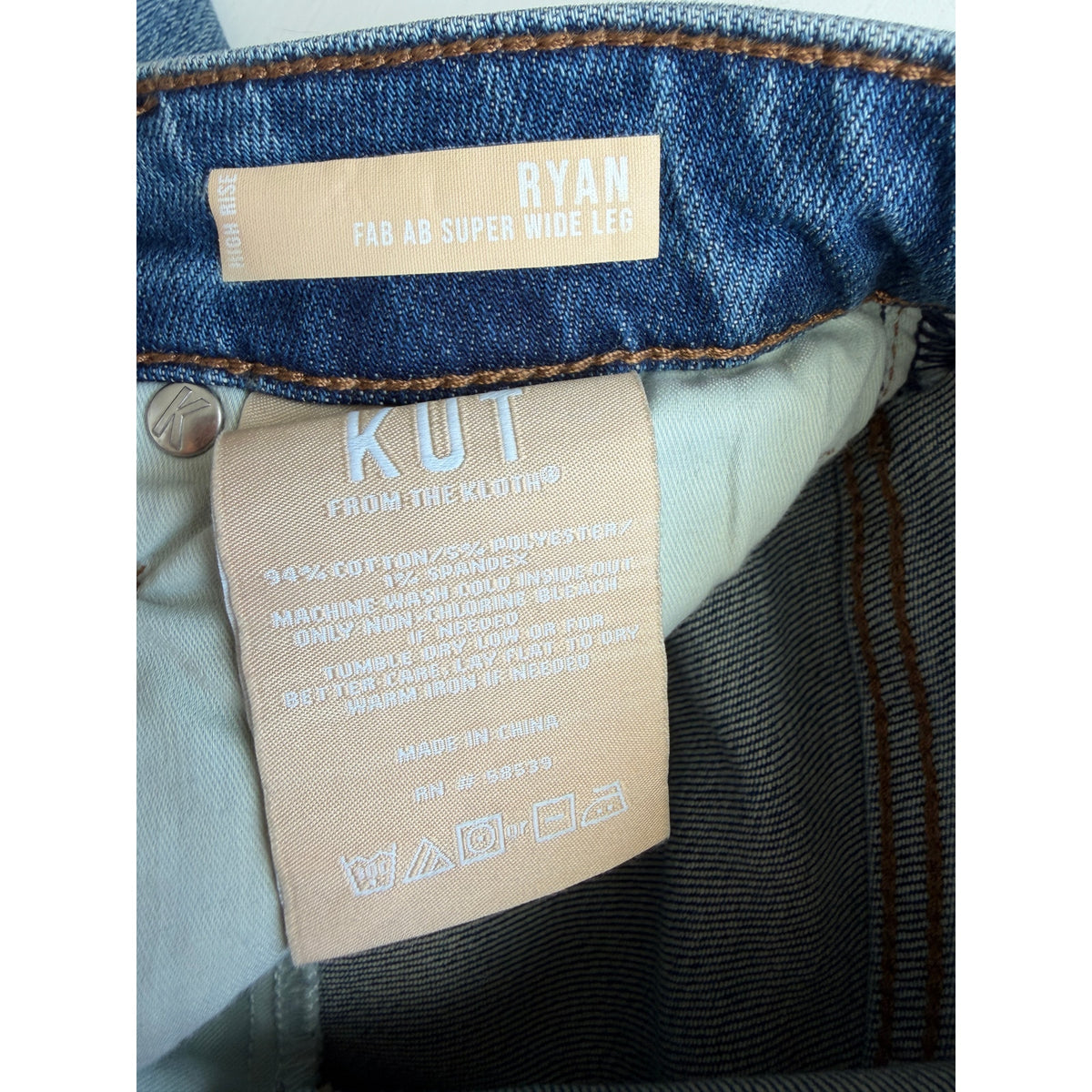 KUT Ryan Fab Ab Wide Leg Jeans Women 00 Medium Wash
