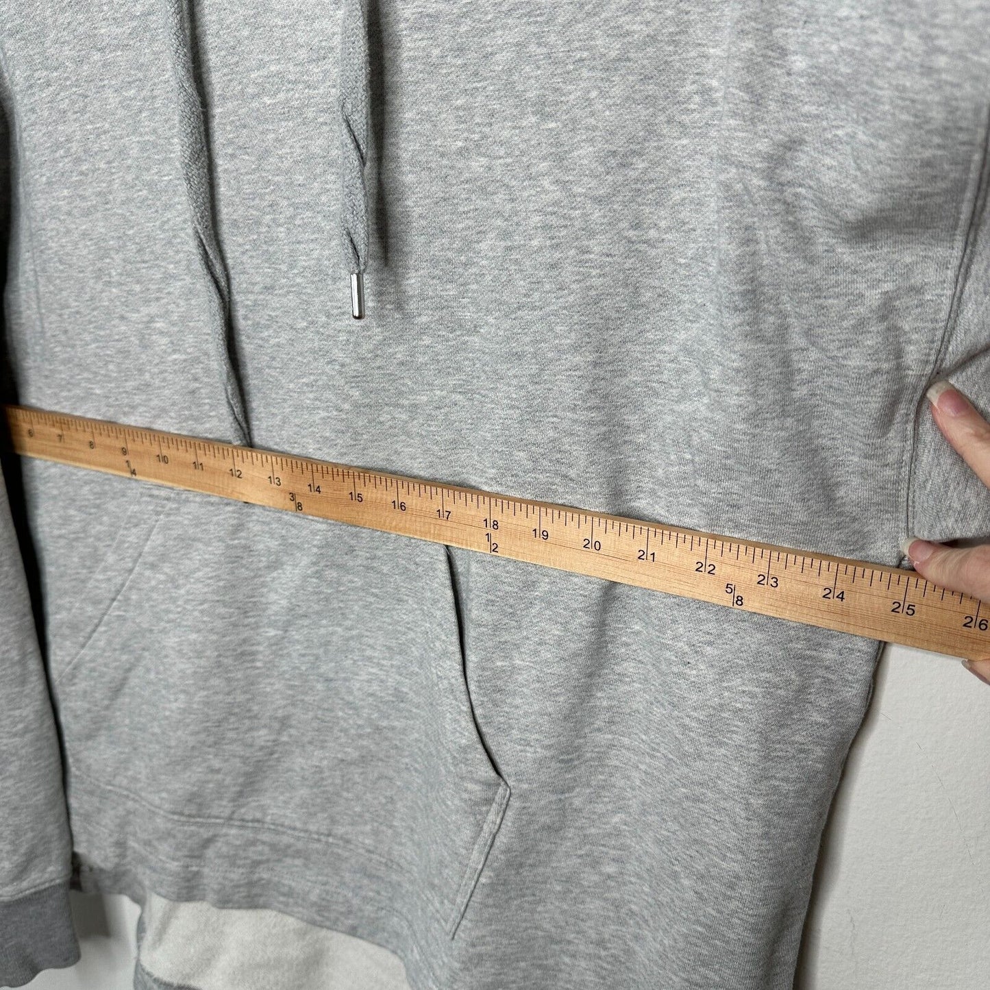 All Saints Etienne Gray Oversize Pullover Hoodie Crew Sweater Kangaroo Pouch SM