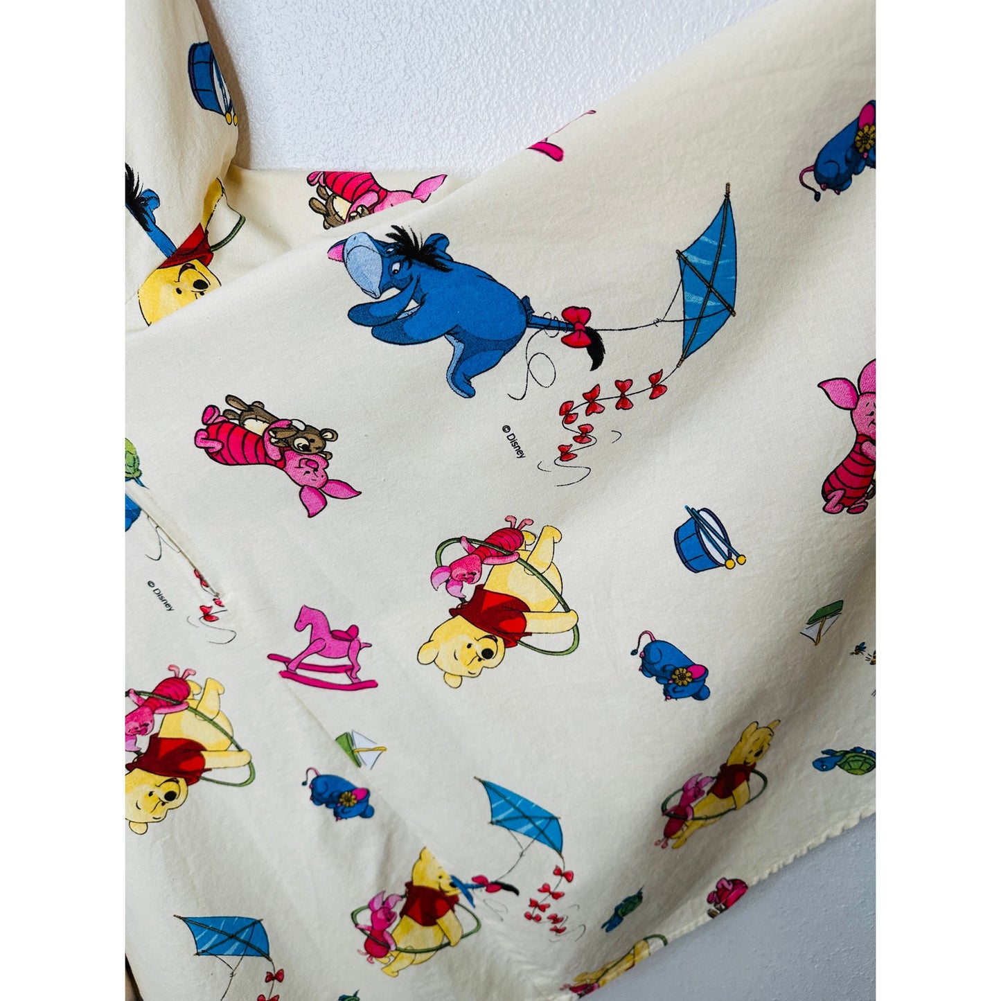 Vintage Cream Winnie The Poo Print Apron Dress Small