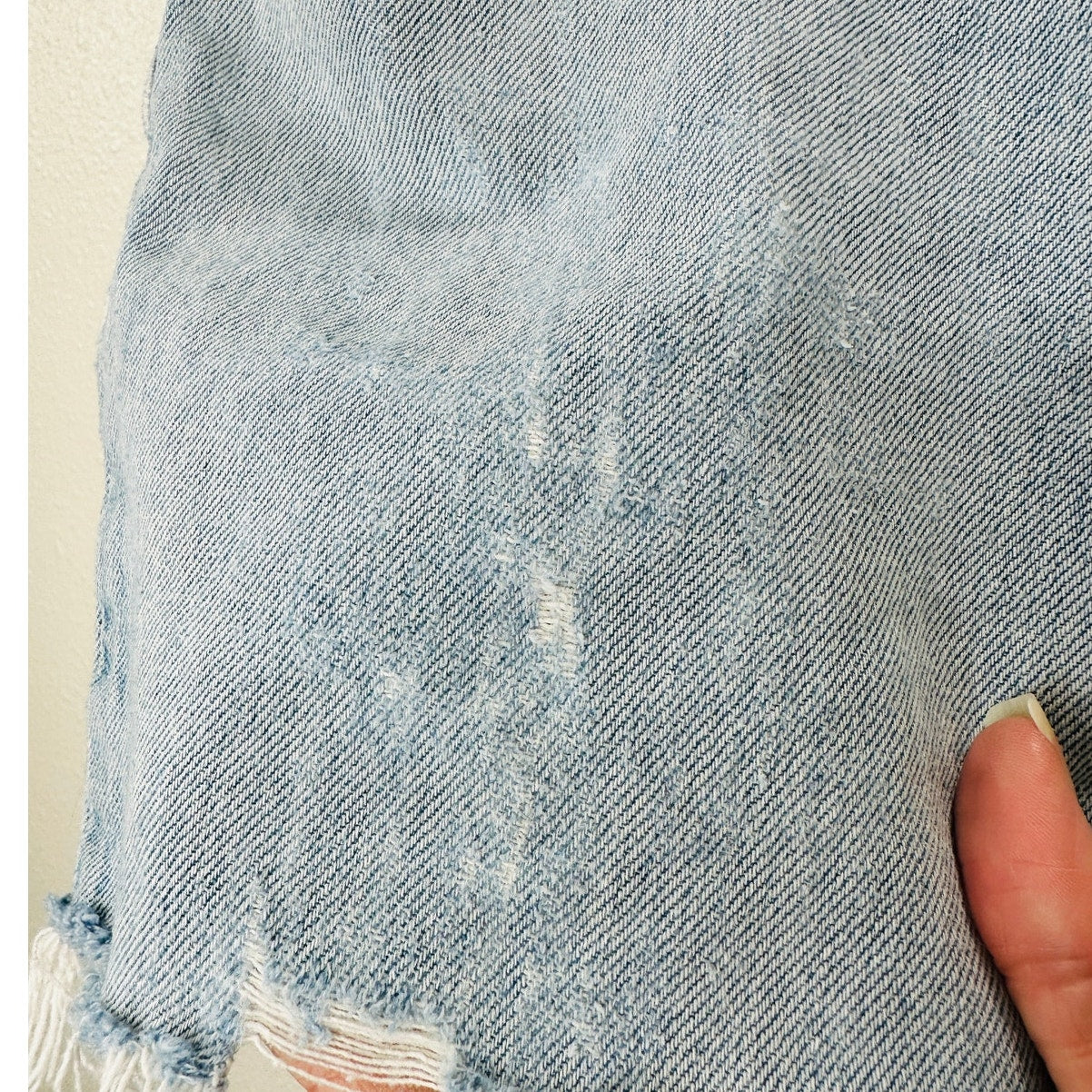 Levis 501 Light Blue Wash Button Fly Cutoff Refurbished Jean Shorts 36