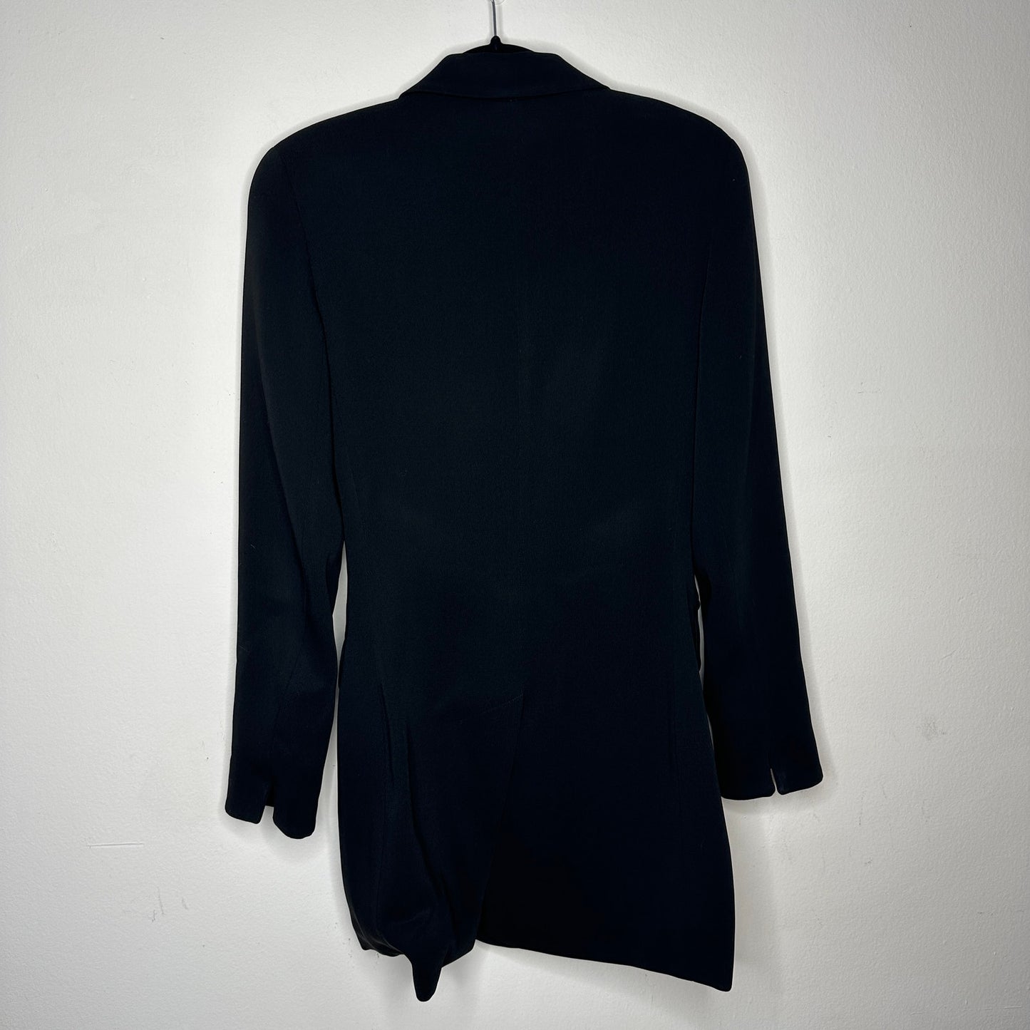 Philippe Adec Black Double Breast Button Wool Business Dress Jacket Blazer 4