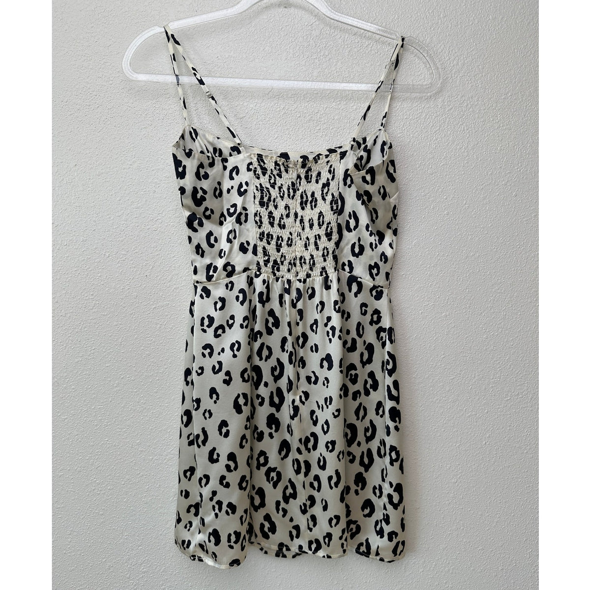 Reformation Silk Cheetah Print Slip Mini Dress Cream/Black Women’s 4