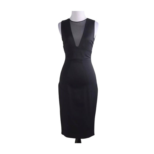 Reiss Black Sheer Mesh Brightwell Pencil Sheath Dress 6