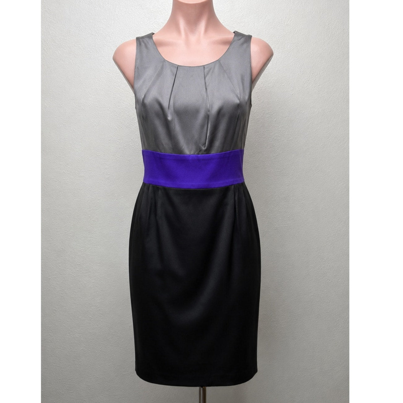 NWT Abaete Silk Gray Purple Black Camilla Sleeveless Colorblock Dress 2