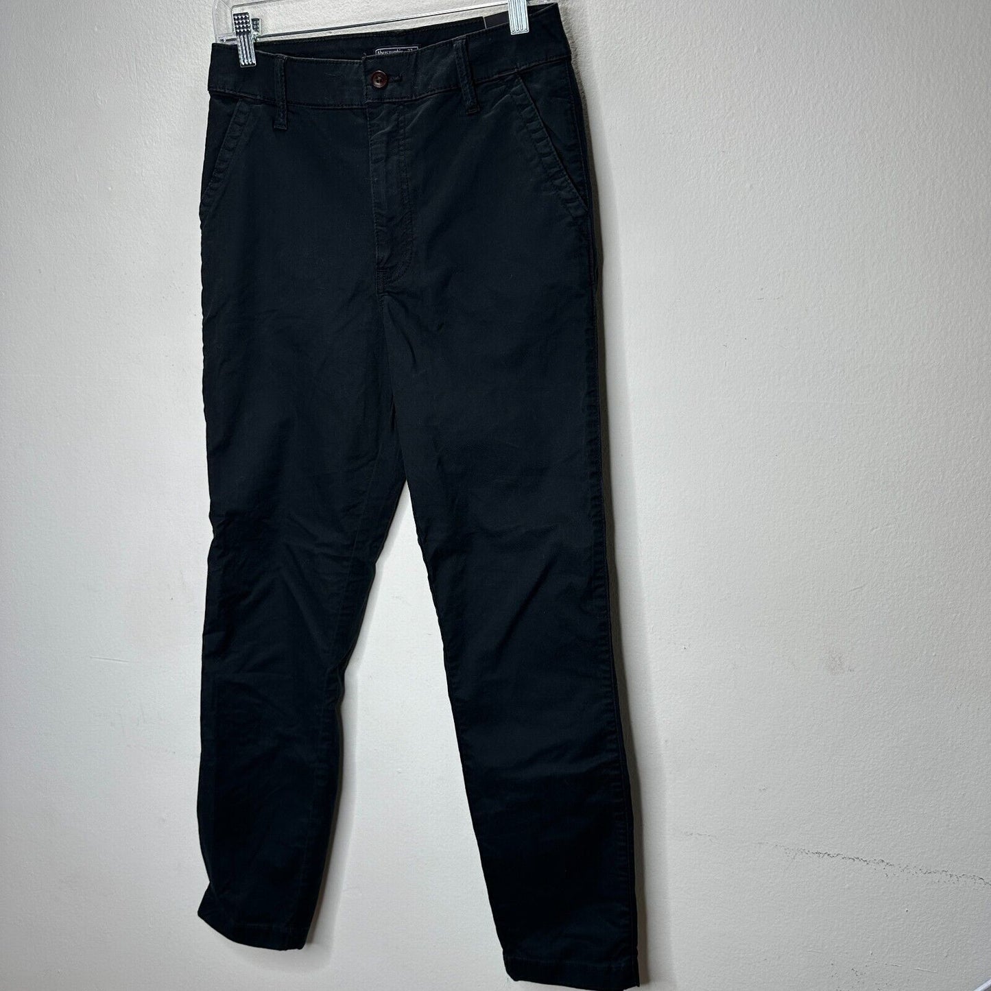 NWT Abercrombie & Fitch Black Denim Straight Leg Khaki Pants 27 / 4