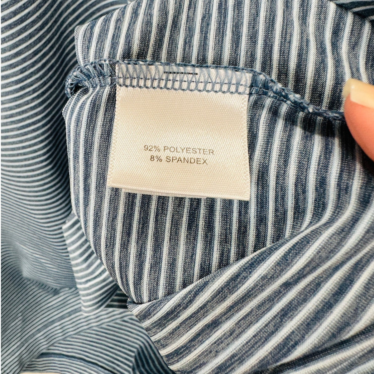 Peter Millar Light Blue & Blue Jean Stripe Short Sleeve Golf Shirt L