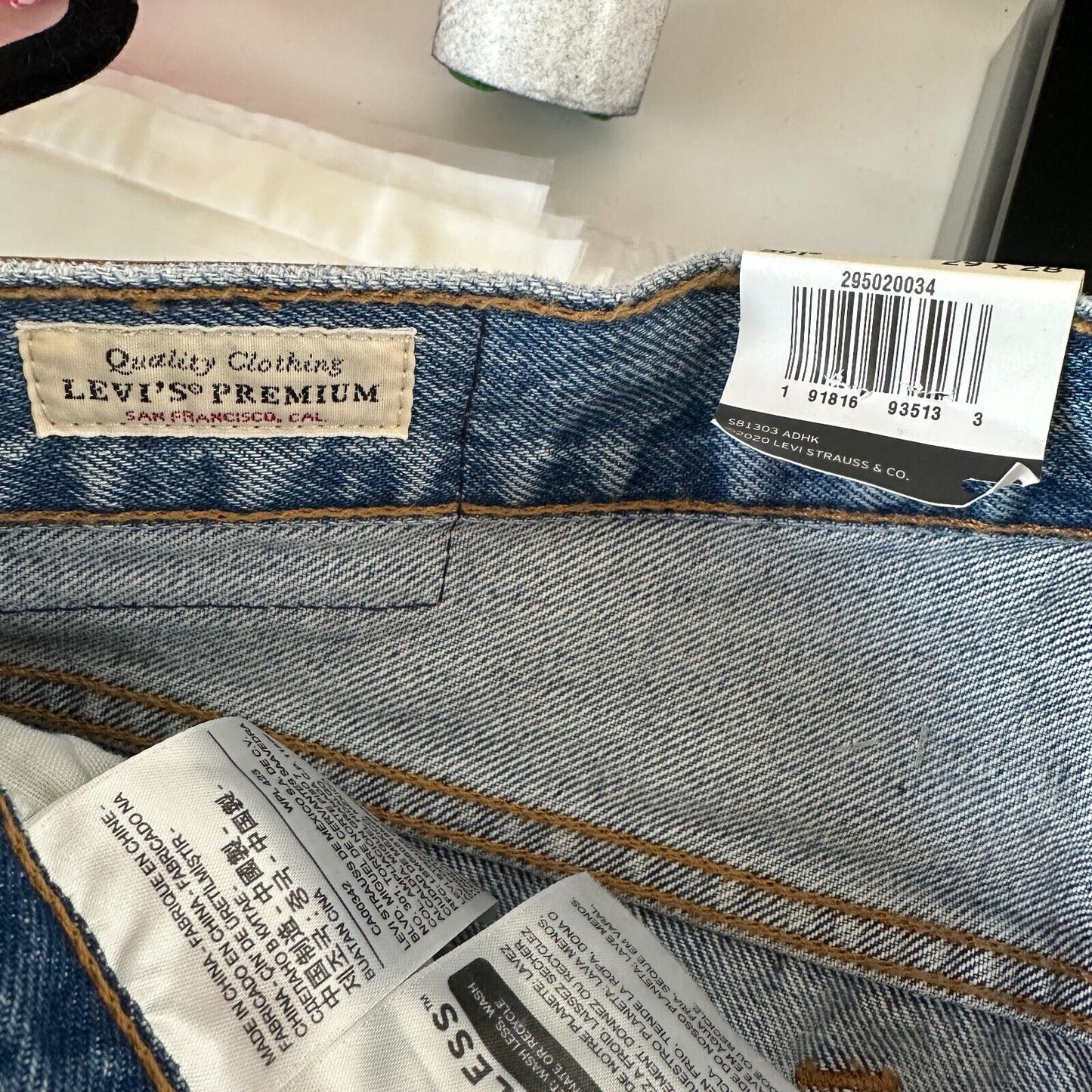 NWT Lee 501 Skinny High Rise Non Stretch Med Wash Distressed Button Fly Jean 29