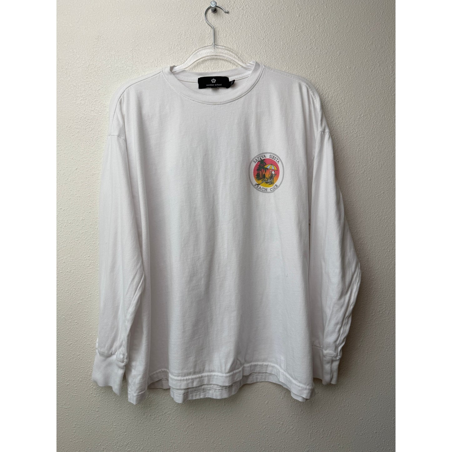 Sundae School White Graphic Long Sleeve Tee Unisex S