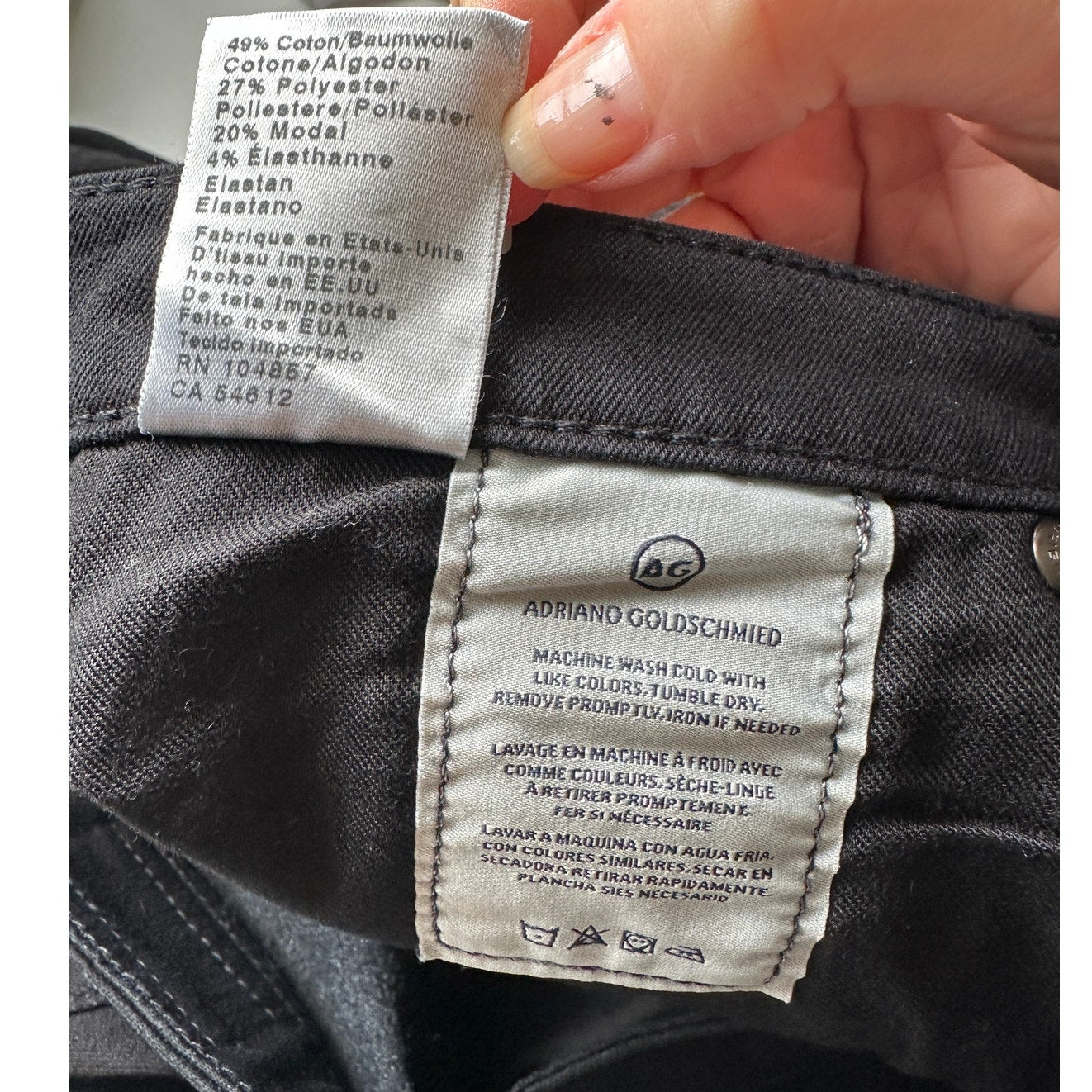 AG Adriano Goldschmied The Prima Crop Black Jeans Women’s 31 Cigarette