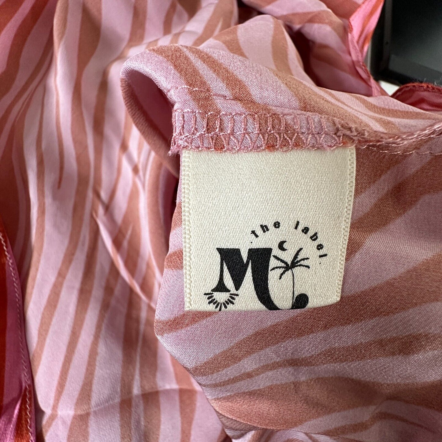 Monika Rust Orange Pink Patti Animal Print Maxi Skirt 100% Pure Silk XS