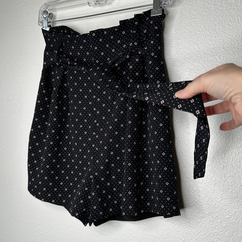 Bishop + Young Serafina Shorts Black Red White Positano Print M