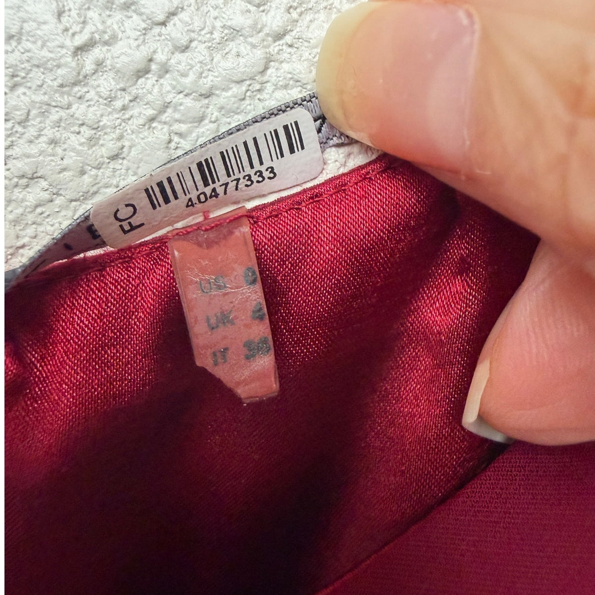 Elie Tahari Burgundy Ruffle Shoulder Sleeveless Sheath Dress Women's US 0