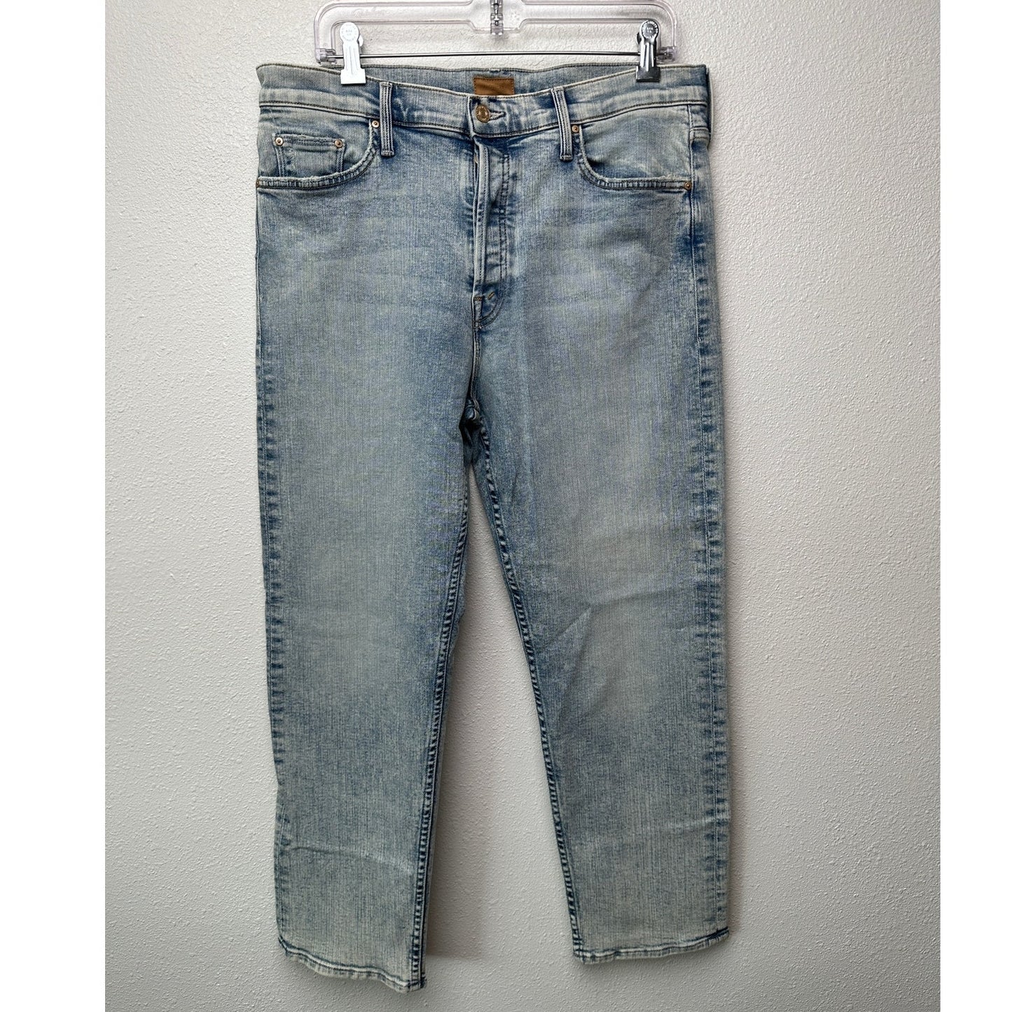 Mother Tomcat Straight Jeans Blue 33 Button Fly Marrakesh Days