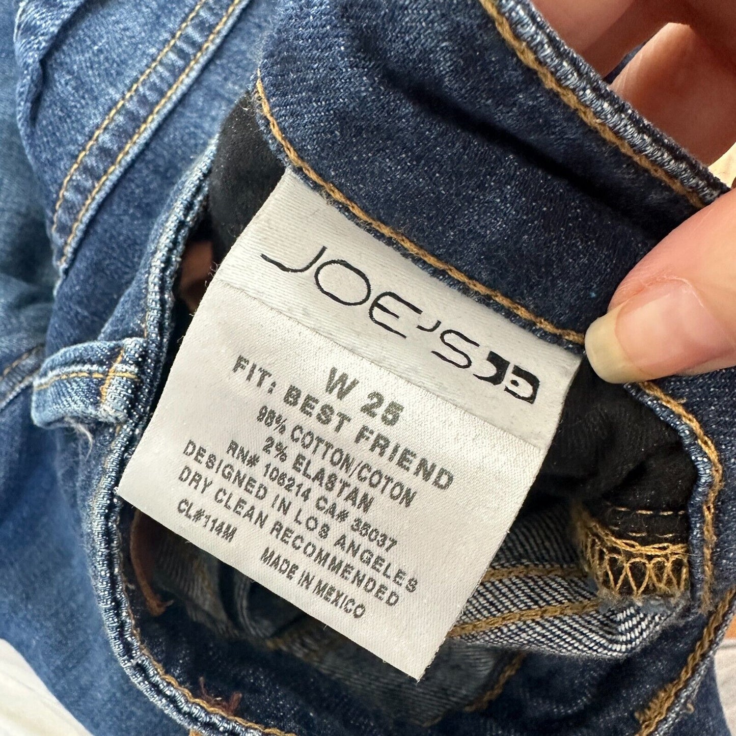 Joe's Dark Wash Blue Gabriella Easy Fit Best Friend 5 Pocket Low Rise Jeans 25