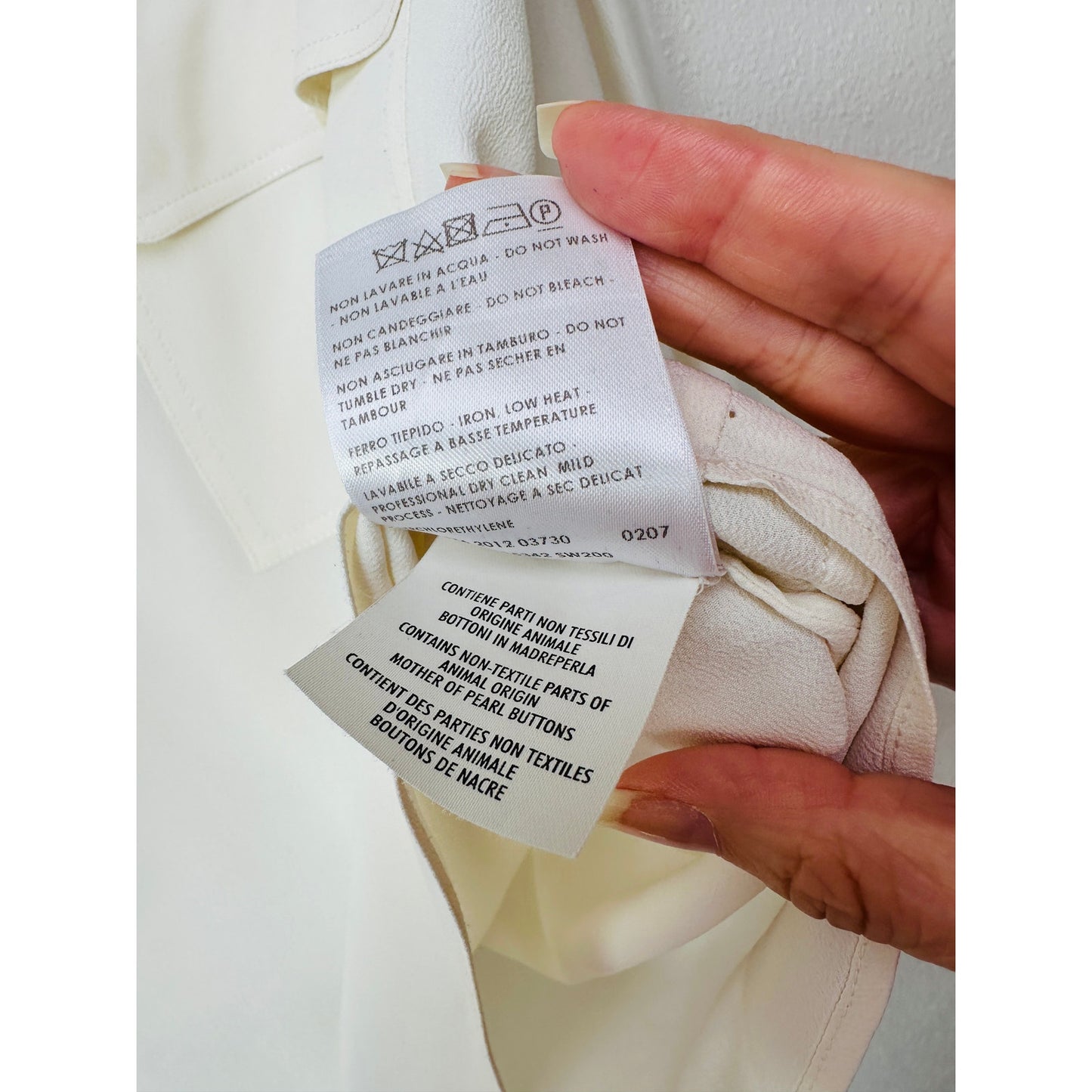 Stella McCartney Off-White Mandarin Collar Blouse Women's US 10 (EU 42)