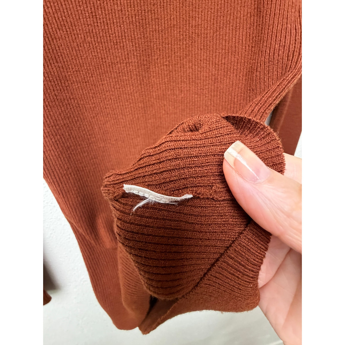 A.L.C. Rust Ribbed Cutout Button Sweater Women S