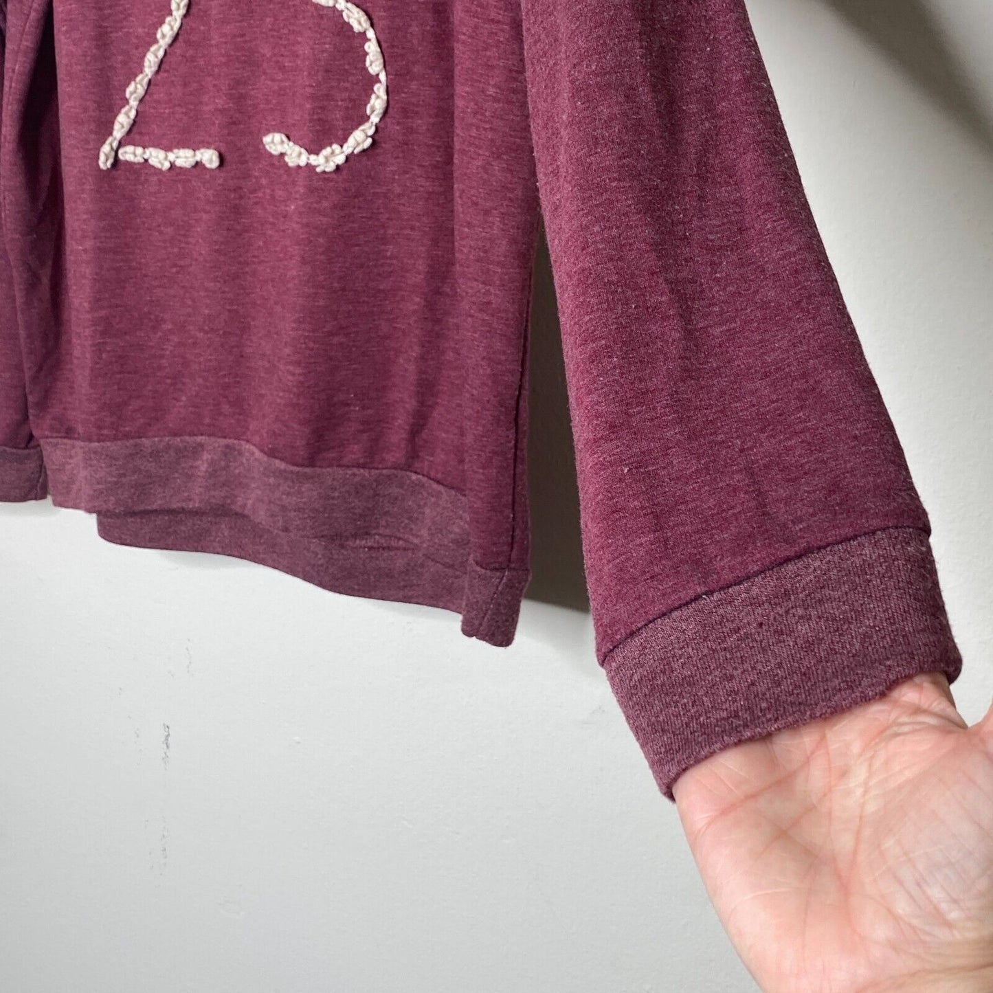 Elodie Marled Plum Purple Long Sleeve Round Neck Sweater 23 Floral Graphic Large