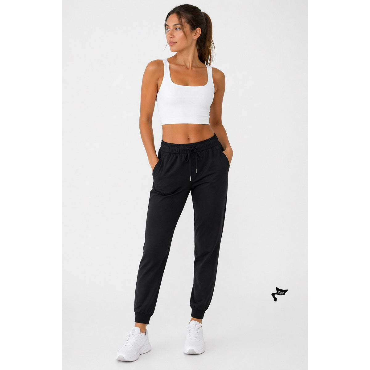 Lululemon On The Fly Jogger Black Drawstring Cuffed Pants Size 2